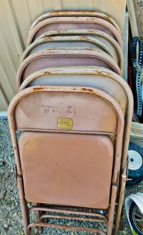 9 folding chairs