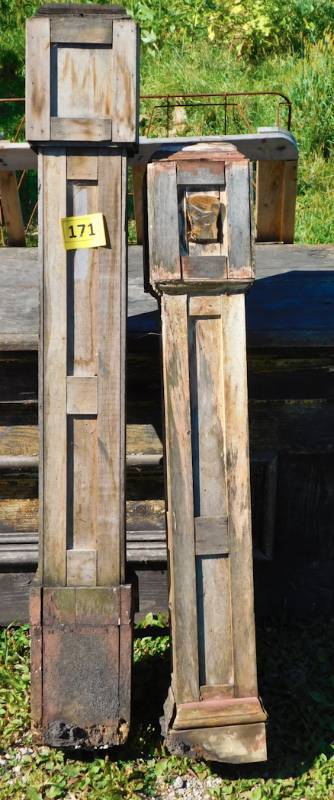 2 wooden stair rail encasements for repurposing