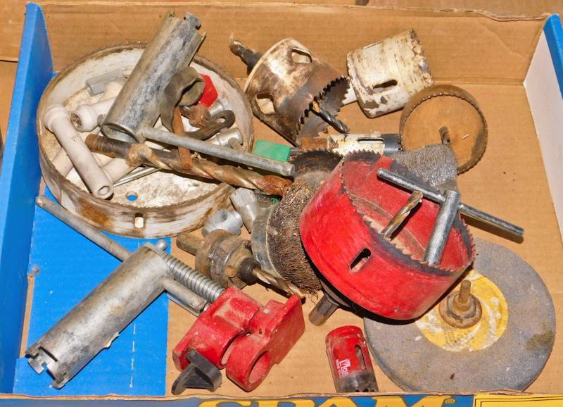 large lot of hole saws