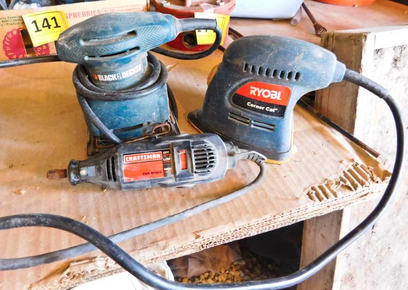 2 hand sanders and craftsman rotary tool