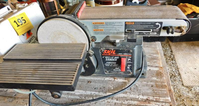 skill 4 belt and 6 disc sander combo