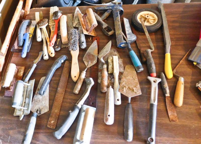 giant lot of wall prep hand tools