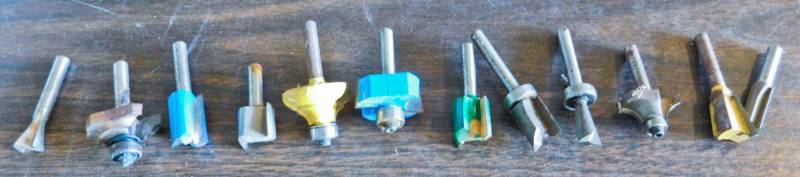 lot of various router bits