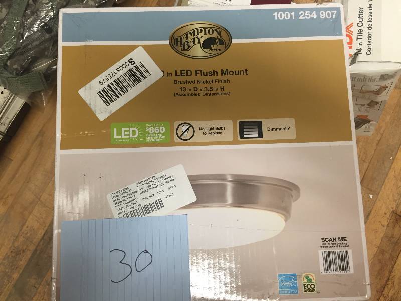 lot 30 image: Hampton Bay 13 LED Flush Mount New