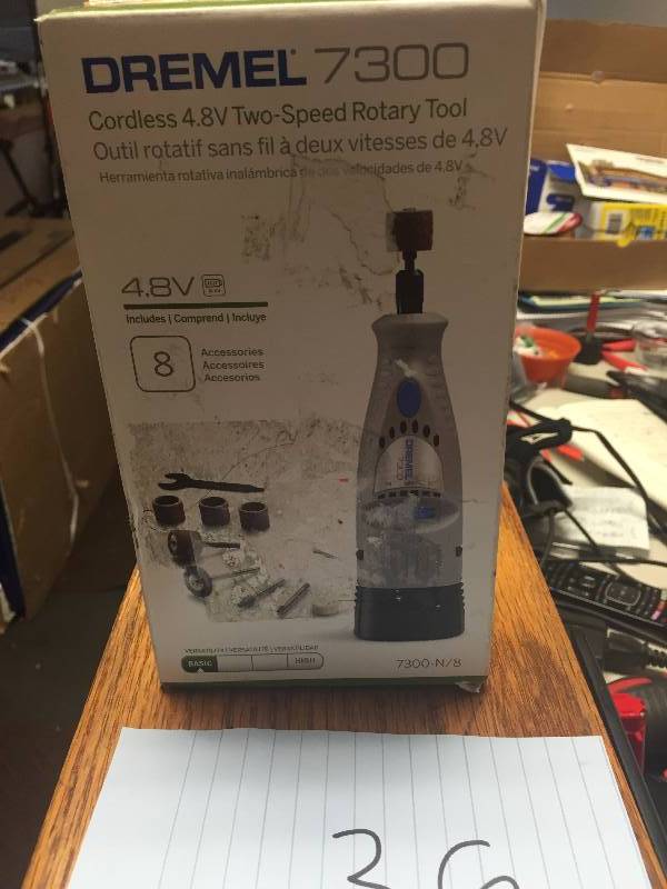 lot 36 image: Dremel 7300 Cordless 4.8 v two speed rotary Tool New