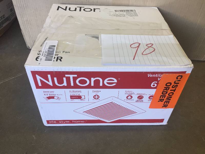 lot 98 image: NuTone 672R Fan with 4-Inch Duct, 110 CFM 4.0 Sones