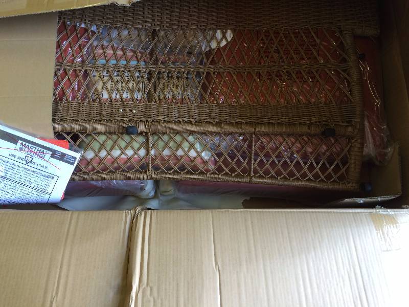 lot 112 image: Martha Stewart Living Chairs Charlottetown Natural All-Weather Wicker Patio Love New
