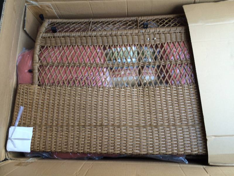 lot 118 image: Martha Stewart Living Chairs Charlottetown Natural All-Weather Wicker Patio Love
