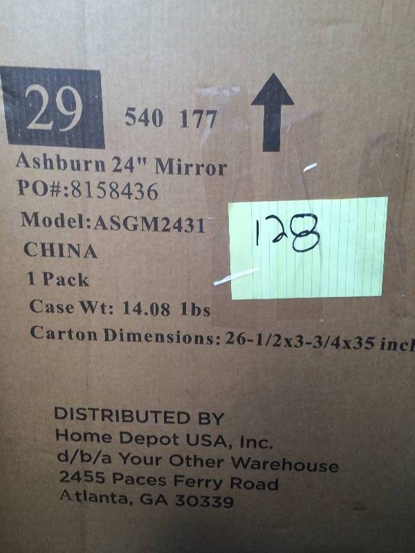 lot 128 image: Foremost ASGM2431 Ashburn 24 Bathroom Mirror, Mahogany
