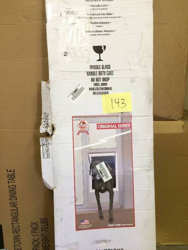 lot 143 image: Ideal Pet Products 80Patslw 80 Patio Sl Pet Door 1.875 X 18.75 X 77.