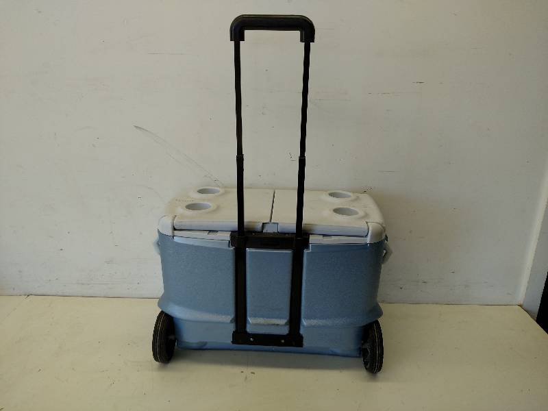 lot 148 image: Rubbermaid Rolling Cooler...