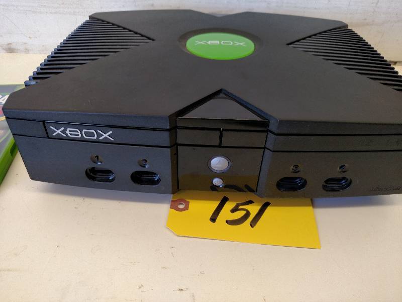 lot 151 image: XBOX Silver Video game System with ...