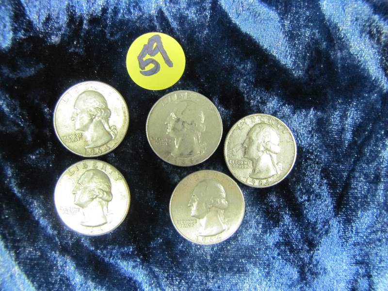 5 - 1964 US Quarters