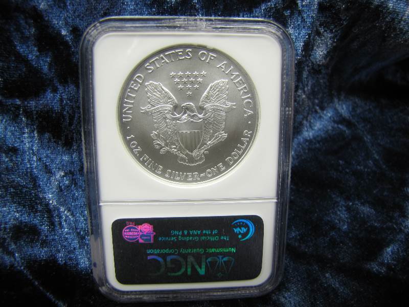 2007 S AMERICAN SILVER EAGLE 1 TROY OZ. .999 FINE SILVER IN AIR TIGHT HOLDER