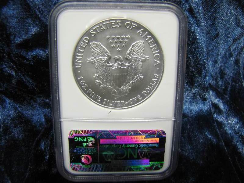 2006 S AMERICAN SILVER EAGLE 1 TROY OZ. .999 FINE SILVER IN AIR TIGHT HOLDER