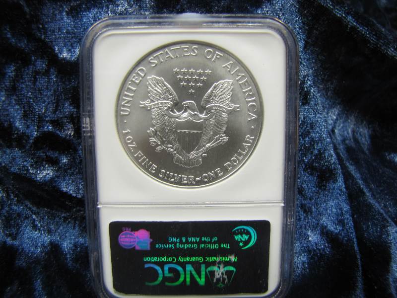 2001 S AMERICAN SILVER EAGLE 1 TROY OZ. .999 FINE SILVER IN AIR TIGHT HOLDER