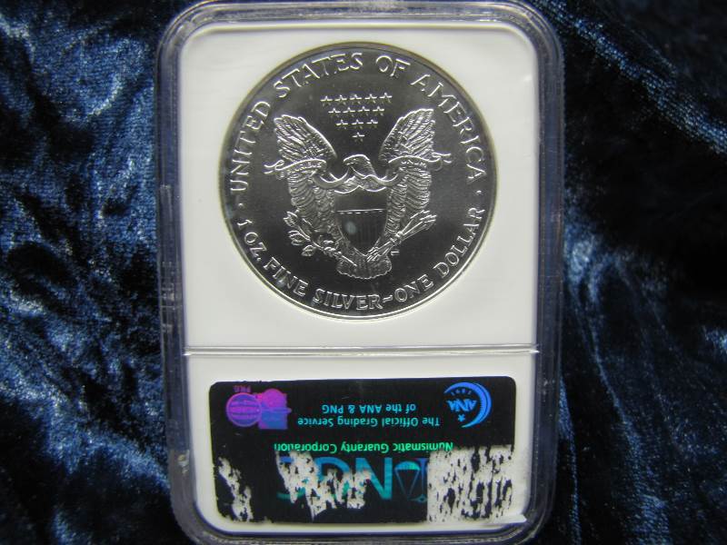 1999 S  AMERICAN SILVER EAGLE 1 TROY OZ. .999 FINE SILVER IN AIR TIGHT HOLDER