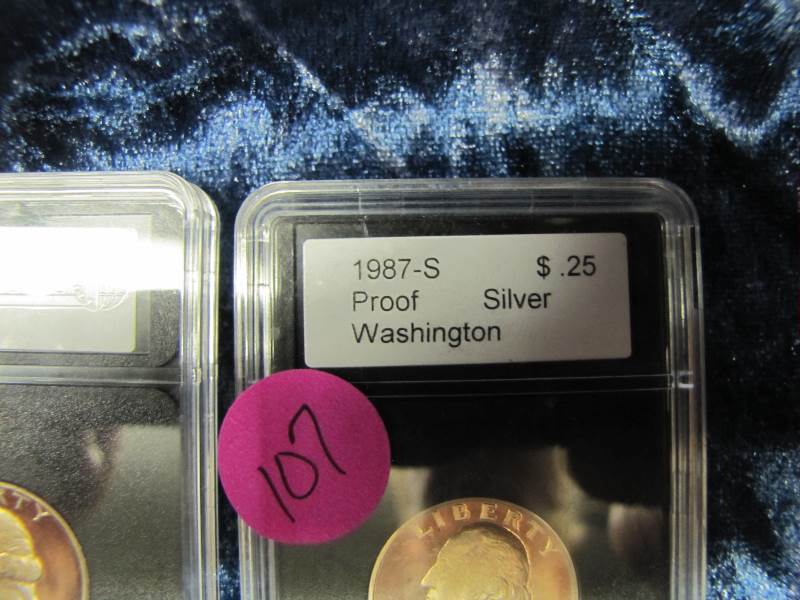 1987 S PROOF SILVER QUARTER  & 1977 S SILVER QUARTER