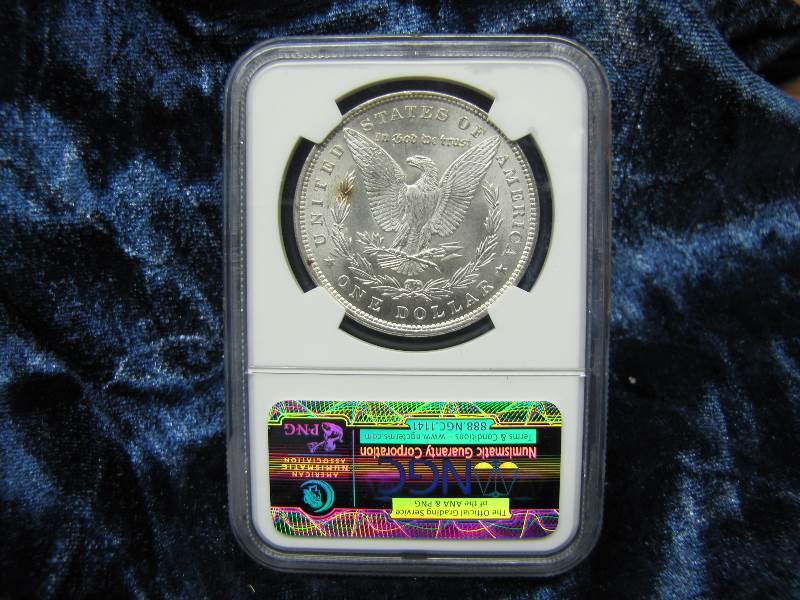 1896  MORGAN SILVER DOLLAR MS63 GRADED BY NGC