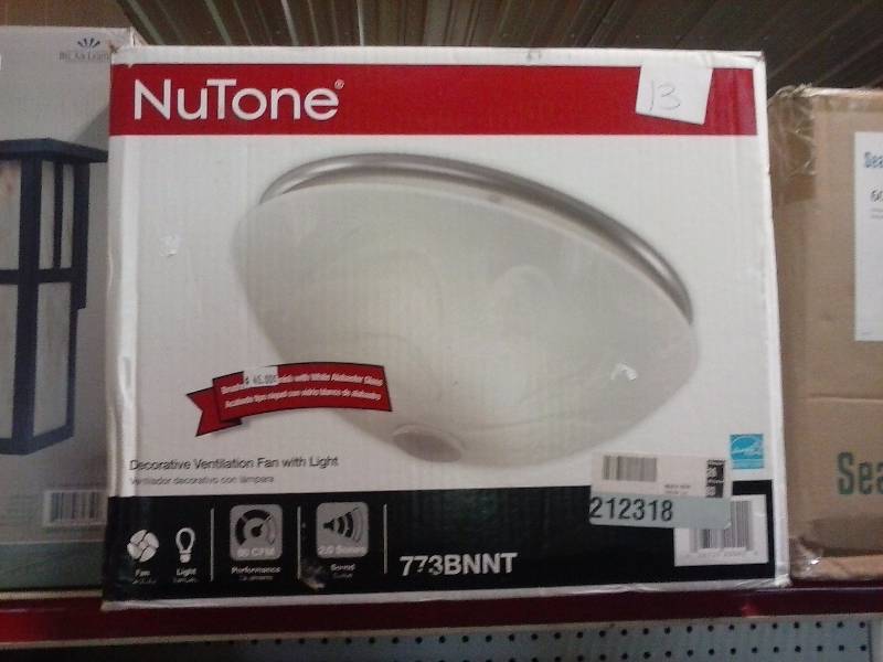 NuTone Decorative Ventillation Fan with Light