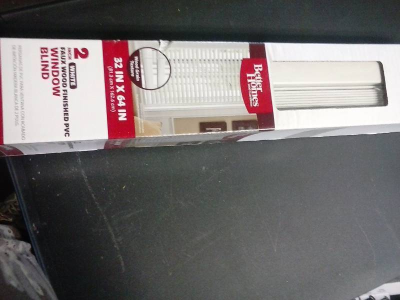 2 new in box faux wood window blinds