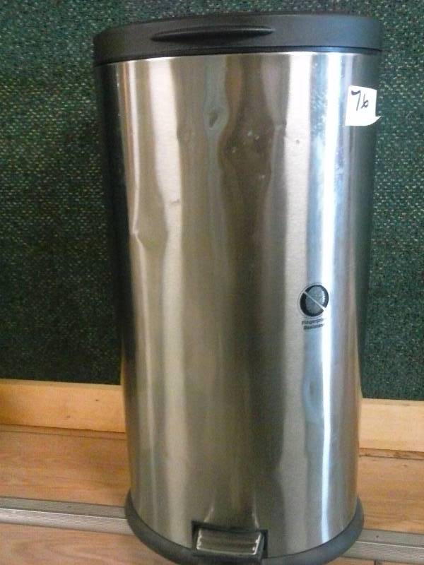 New stainless steel garbage can