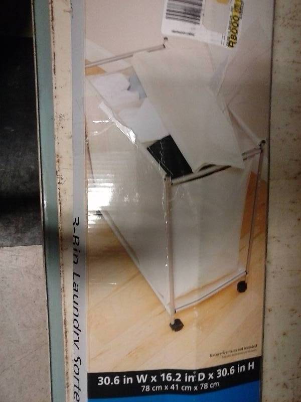 3 bin laundry sorter - new in package