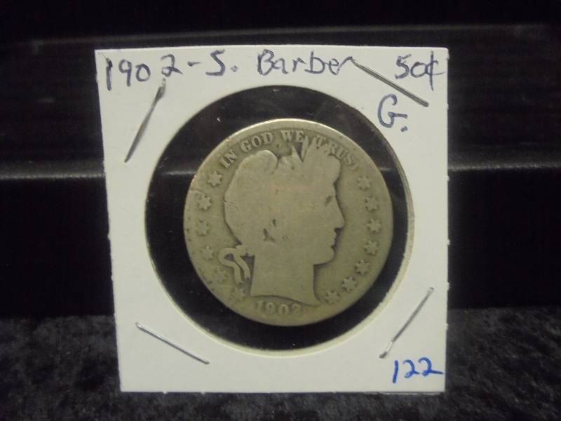 1902S Barber Half Dollar, 90% Silver
