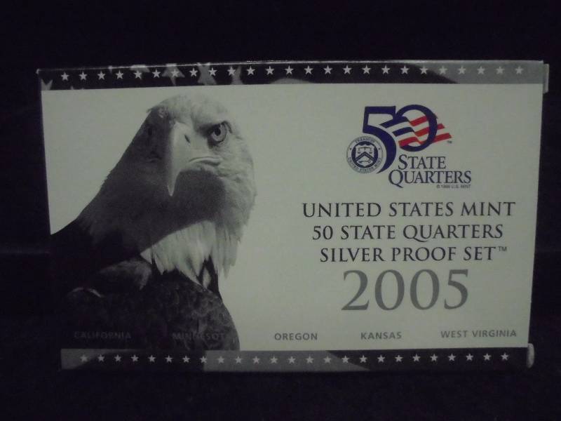 2005 US Mint 50 State Quarters SILVER Proof Set