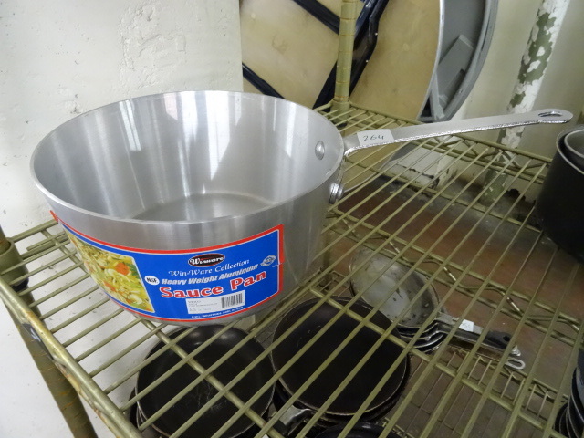 lot 264 image: 5 Qt. Aluminum Sauce Pans New