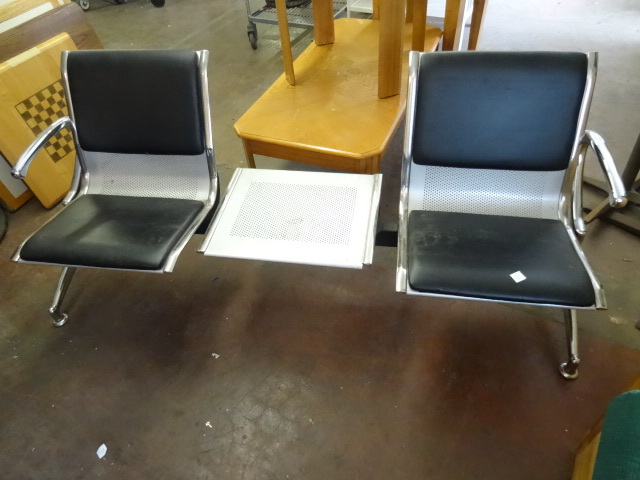 lot 310 image: 2 Person Metal Framed Bench