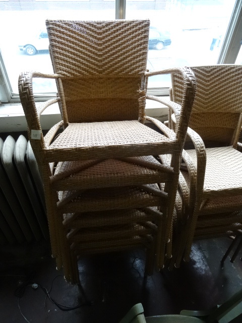lot 311 image: 12 Wicker Outdoor Chairs