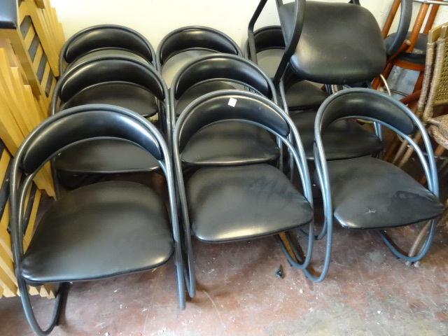 lot 316 image: 9 Matching Metal Framed Chairs