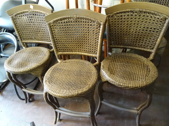 lot 317 image: 7 Wicker Outdoor Stools. 26