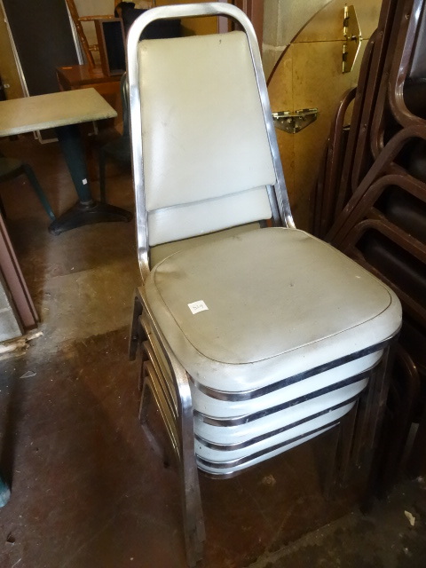 lot 329 image: 5 Metal Framed Stack Chairs