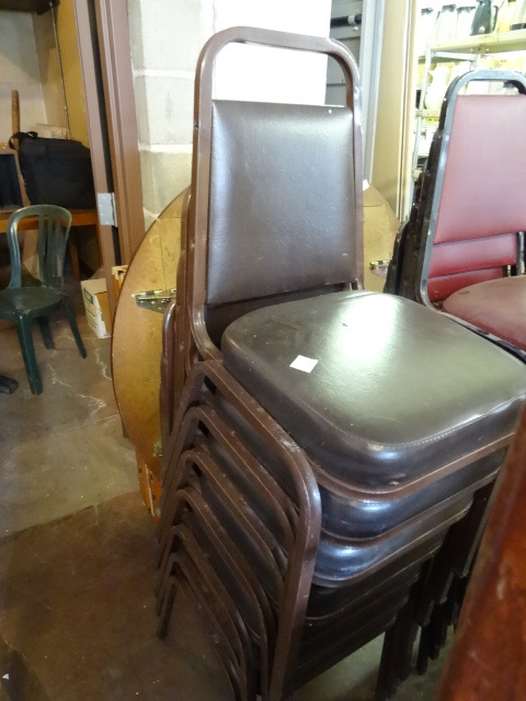 lot 330 image: 7 Metal Framed Stack Chairs