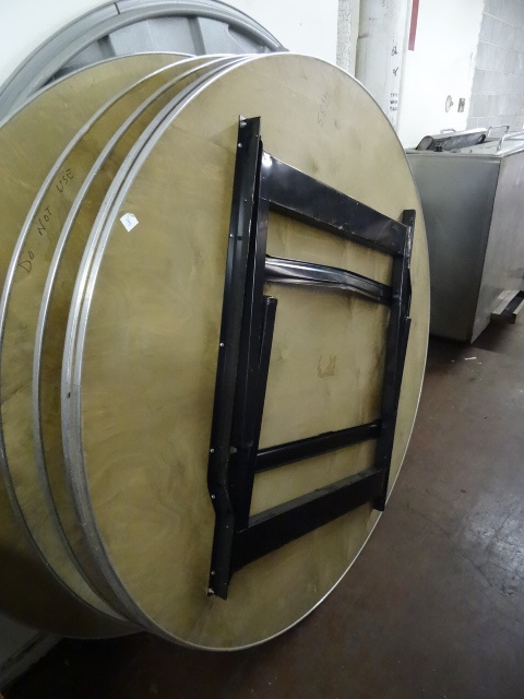 lot 349 image: 66 Round Folding Tables Tops Look Good
