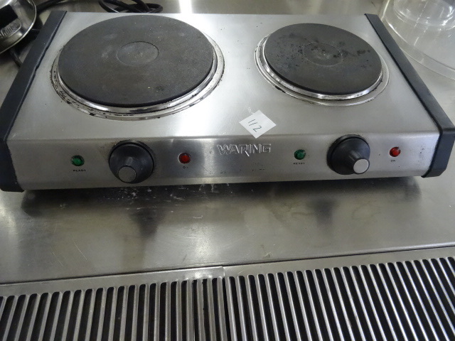 lot 112 image: Waring 2 Burner Electric Cook Top