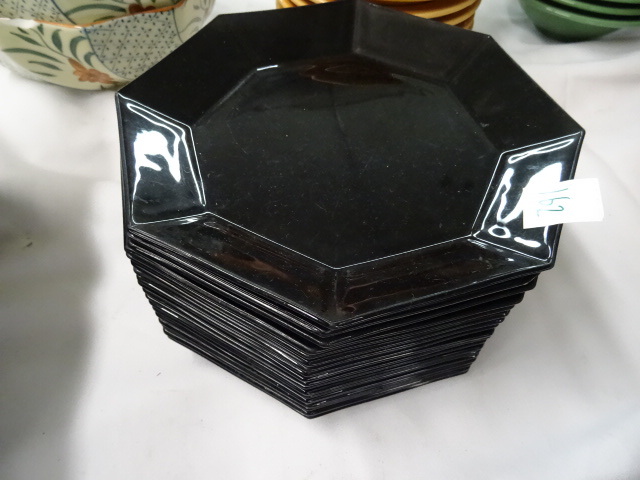 lot 162 image: 18 Black Salad Plates