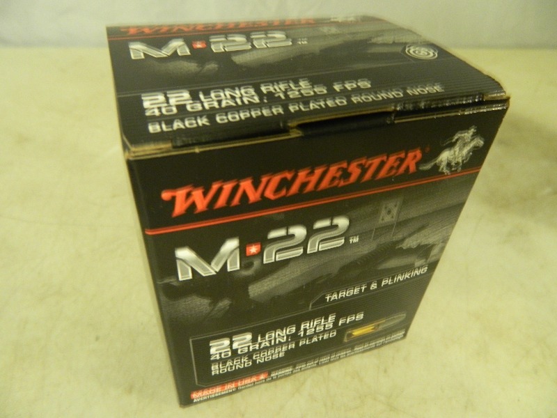 lot 10 image: Winchester 500 Rounds 22 LR Long Rifle Ammo