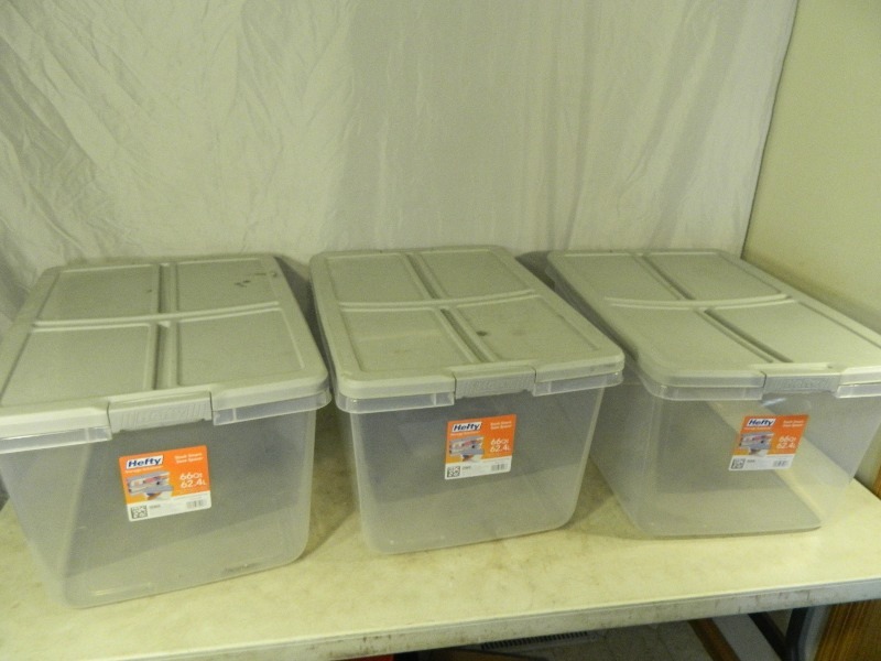 lot 100 image: 3 Matching Totes with Lids