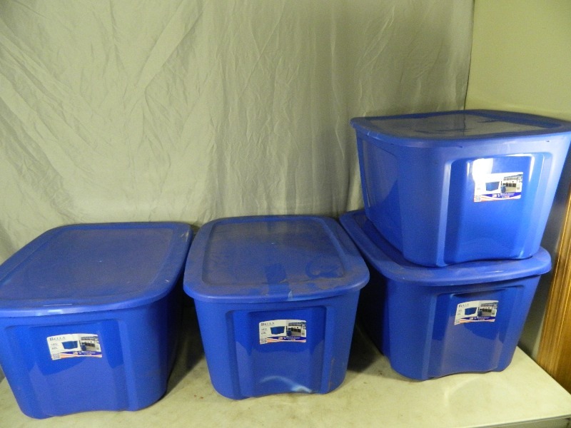 lot 169 image: 4 Matching Totes with Lids