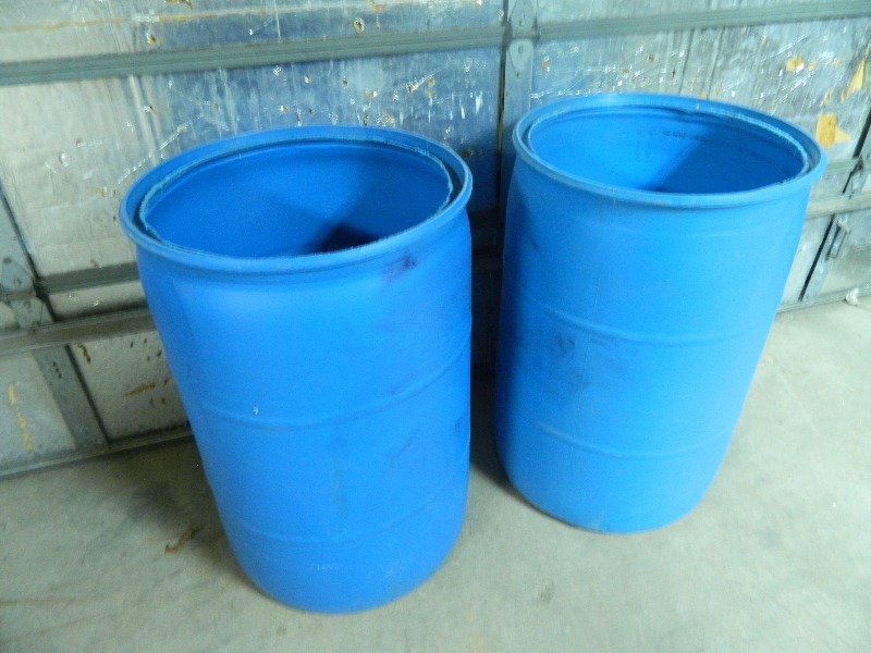 lot 35 image: 2 Full Size Plastic Drums No Top