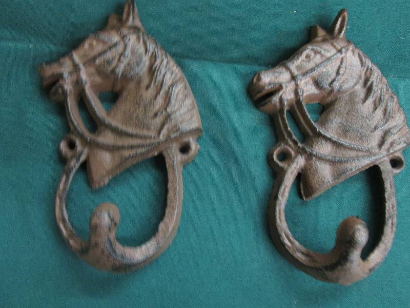 Lot of 2 Cast Iron Horse Hooks...