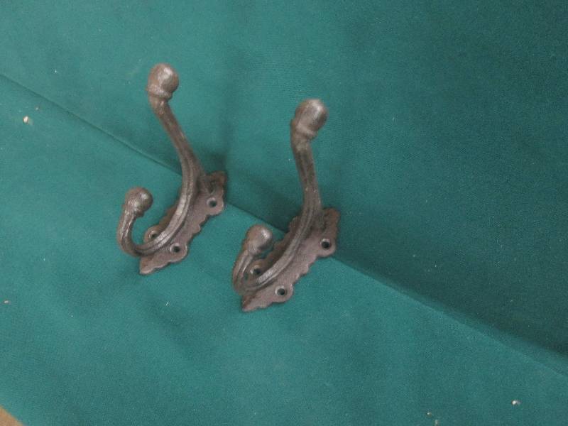 Lot of 2 Cast Iron Hooks 4x 5 inche...