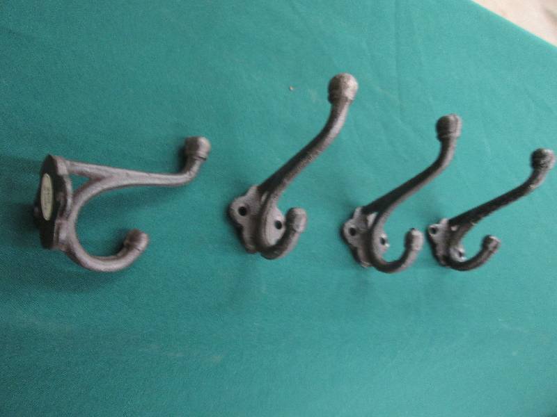 Lot of 4 Cast Iron Hooks 1.5 x3.5 i...