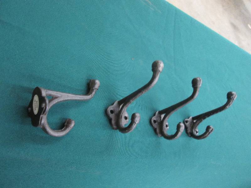 Lot of 4 Cast Iron Hooks 1.5 x3.5 i...