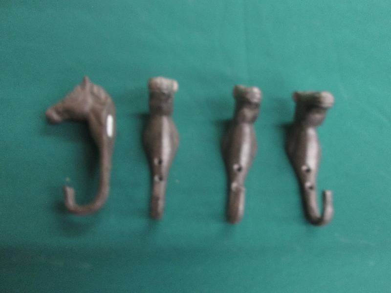 Lot of  Horse Head Cast Iron Hooks ...
