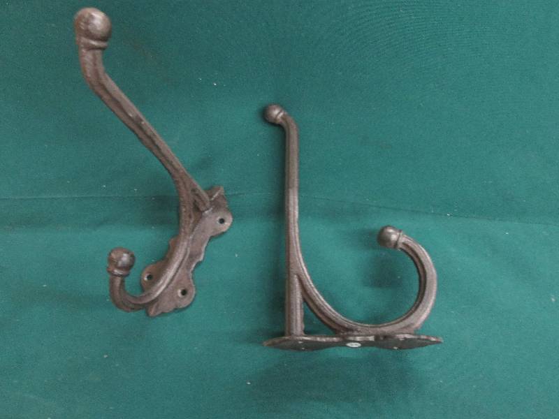 Lot of 2 Cast Iron Hooks 9 D x 5h i...