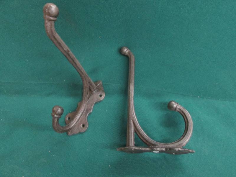 Lot of 2 Cast Iron Hooks 9 D x 5h i...